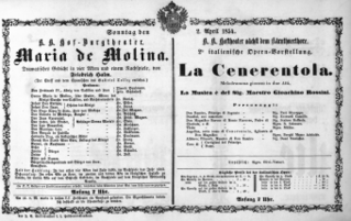 Theaterzettel (Oper und Burgtheater in Wien) 18540402 Seite: 1