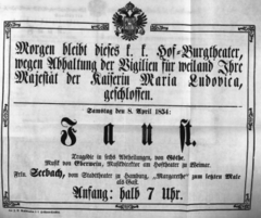 Theaterzettel (Oper und Burgtheater in Wien) 18540408 Seite: 1