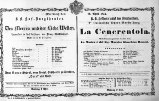 Theaterzettel (Oper und Burgtheater in Wien) 18540419 Seite: 1