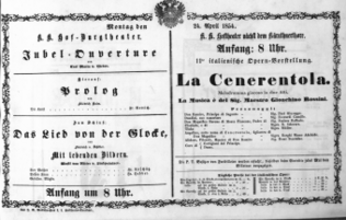 Theaterzettel (Oper und Burgtheater in Wien) 18540424 Seite: 1