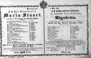 Theaterzettel (Oper und Burgtheater in Wien) 18540501 Seite: 2
