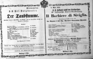 Theaterzettel (Oper und Burgtheater in Wien) 18540503 Seite: 1