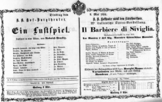 Theaterzettel (Oper und Burgtheater in Wien) 18540509 Seite: 1