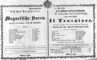 Theaterzettel (Oper und Burgtheater in Wien) 18540511 Seite: 1