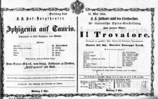Theaterzettel (Oper und Burgtheater in Wien) 18540512 Seite: 1