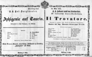 Theaterzettel (Oper und Burgtheater in Wien) 18540519 Seite: 1