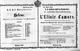 Theaterzettel (Oper und Burgtheater in Wien) 18540623 Seite: 1