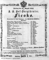 Theaterzettel (Oper und Burgtheater in Wien) 18540825 Seite: 1