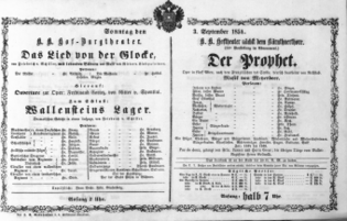 Theaterzettel (Oper und Burgtheater in Wien) 18540903 Seite: 1