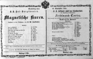 Theaterzettel (Oper und Burgtheater in Wien) 18540916 Seite: 1