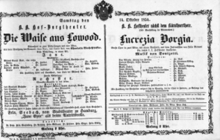 Theaterzettel (Oper und Burgtheater in Wien) 18541014 Seite: 1