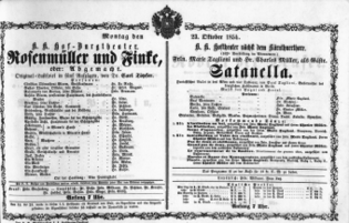 Theaterzettel (Oper und Burgtheater in Wien) 18541023 Seite: 1