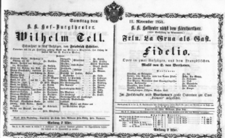 Theaterzettel (Oper und Burgtheater in Wien) 18541111 Seite: 1