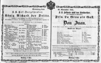 Theaterzettel (Oper und Burgtheater in Wien) 18541126 Seite: 2