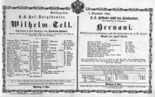 Theaterzettel (Oper und Burgtheater in Wien) 18541201 Seite: 1