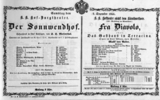 Theaterzettel (Oper und Burgtheater in Wien) 18541202 Seite: 1