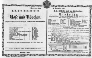 Theaterzettel (Oper und Burgtheater in Wien) 18541204 Seite: 1