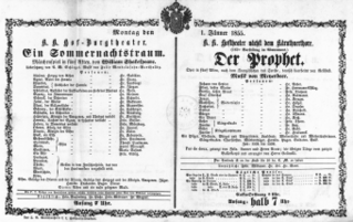 Theaterzettel (Oper und Burgtheater in Wien) 18550101 Seite: 1