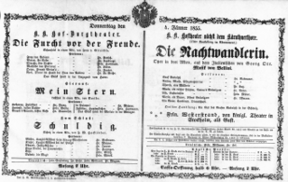 Theaterzettel (Oper und Burgtheater in Wien) 18550104 Seite: 1