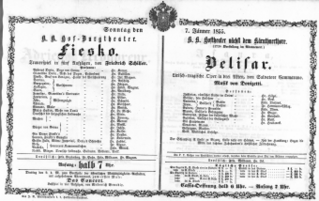 Theaterzettel (Oper und Burgtheater in Wien) 18550107 Seite: 1
