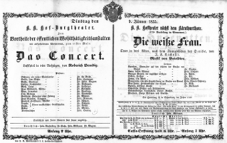 Theaterzettel (Oper und Burgtheater in Wien) 18550109 Seite: 1