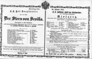 Theaterzettel (Oper und Burgtheater in Wien) 18550126 Seite: 1