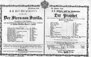 Theaterzettel (Oper und Burgtheater in Wien) 18550130 Seite: 1