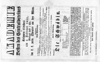 Theaterzettel (Oper und Burgtheater in Wien) 18550202 Seite: 1