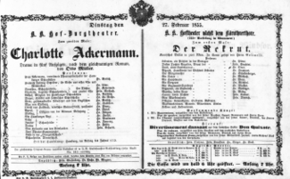 Theaterzettel (Oper und Burgtheater in Wien) 18550227 Seite: 1