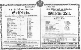 Theaterzettel (Oper und Burgtheater in Wien) 18550304 Seite: 1