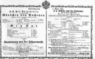 Theaterzettel (Oper und Burgtheater in Wien) 18550308 Seite: 1