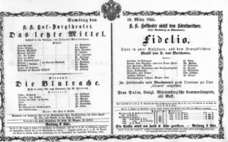 Theaterzettel (Oper und Burgtheater in Wien) 18550310 Seite: 1