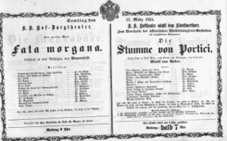 Theaterzettel (Oper und Burgtheater in Wien) 18550317 Seite: 1