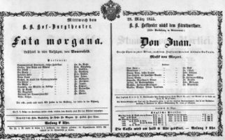 Theaterzettel (Oper und Burgtheater in Wien) 18550328 Seite: 1
