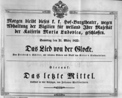 Theaterzettel (Oper und Burgtheater in Wien) 18550331 Seite: 1