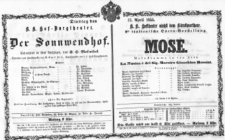 Theaterzettel (Oper und Burgtheater in Wien) 18550417 Seite: 1