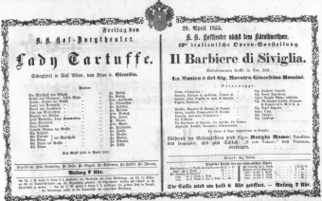 Theaterzettel (Oper und Burgtheater in Wien) 18550420 Seite: 1