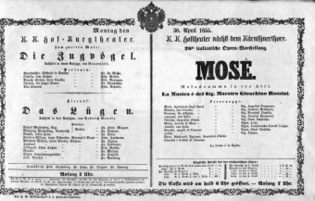 Theaterzettel (Oper und Burgtheater in Wien) 18550430 Seite: 1