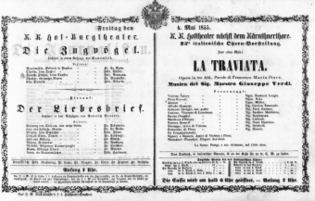 Theaterzettel (Oper und Burgtheater in Wien) 18550504 Seite: 1