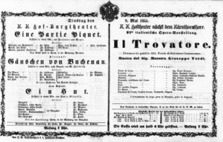 Theaterzettel (Oper und Burgtheater in Wien) 18550508 Seite: 1