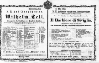 Theaterzettel (Oper und Burgtheater in Wien) 18550510 Seite: 1