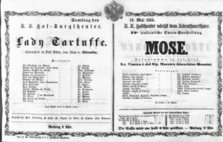 Theaterzettel (Oper und Burgtheater in Wien) 18550512 Seite: 1
