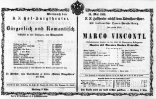 Theaterzettel (Oper und Burgtheater in Wien) 18550516 Seite: 1