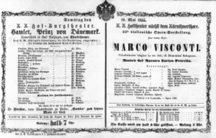 Theaterzettel (Oper und Burgtheater in Wien) 18550519 Seite: 1