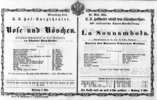 Theaterzettel (Oper und Burgtheater in Wien) 18550520 Seite: 1