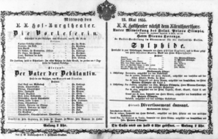 Theaterzettel (Oper und Burgtheater in Wien) 18550523 Seite: 1