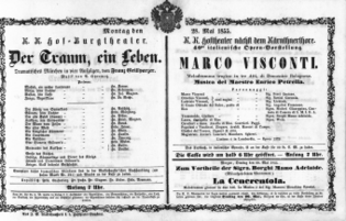 Theaterzettel (Oper und Burgtheater in Wien) 18550528 Seite: 1