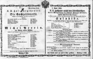 Theaterzettel (Oper und Burgtheater in Wien) 18550601 Seite: 1