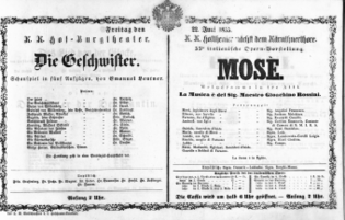 Theaterzettel (Oper und Burgtheater in Wien) 18550622 Seite: 1