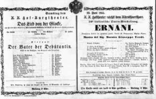 Theaterzettel (Oper und Burgtheater in Wien) 18550623 Seite: 1